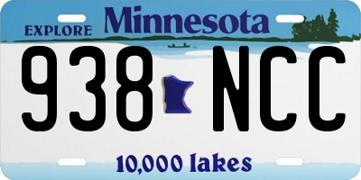 MN license plate 938NCC