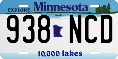 MN license plate 938NCD