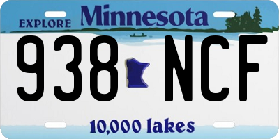 MN license plate 938NCF