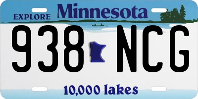 MN license plate 938NCG