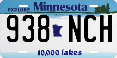 MN license plate 938NCH