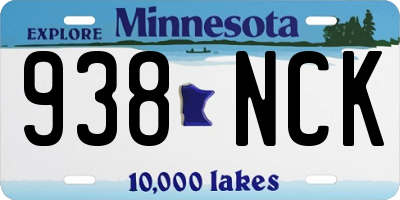 MN license plate 938NCK