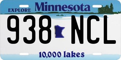 MN license plate 938NCL
