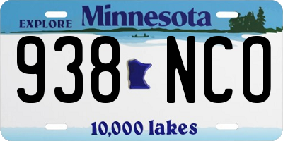 MN license plate 938NCO