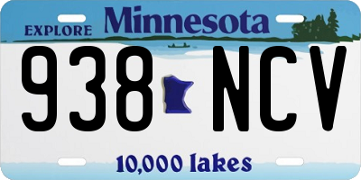 MN license plate 938NCV
