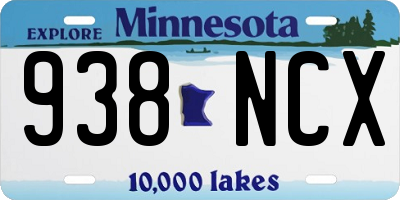 MN license plate 938NCX