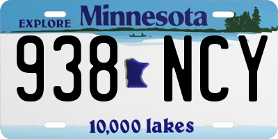 MN license plate 938NCY