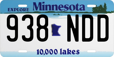 MN license plate 938NDD