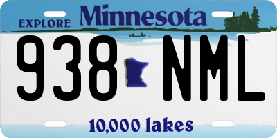 MN license plate 938NML