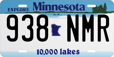 MN license plate 938NMR