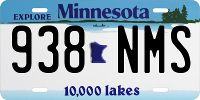 MN license plate 938NMS