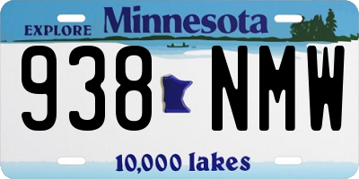 MN license plate 938NMW