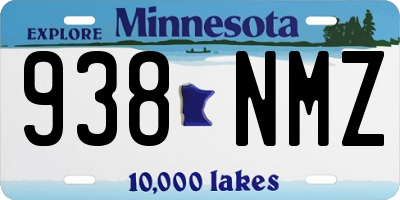 MN license plate 938NMZ