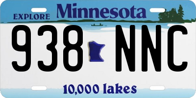 MN license plate 938NNC