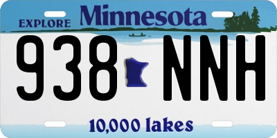 MN license plate 938NNH