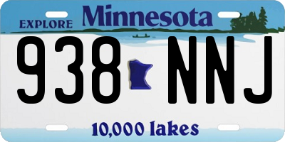 MN license plate 938NNJ