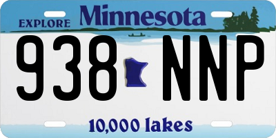 MN license plate 938NNP
