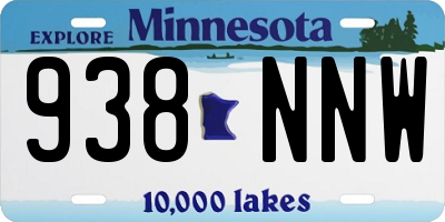 MN license plate 938NNW