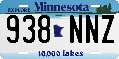 MN license plate 938NNZ