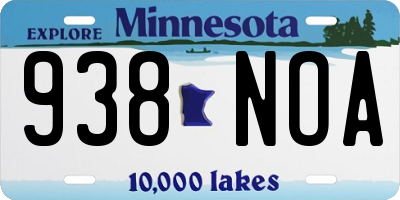 MN license plate 938NOA