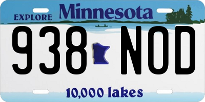 MN license plate 938NOD