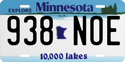 MN license plate 938NOE