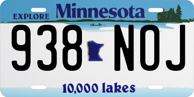 MN license plate 938NOJ