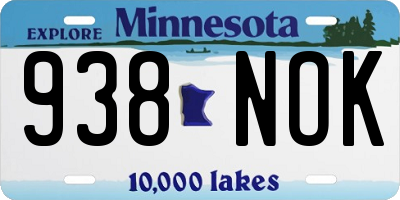 MN license plate 938NOK