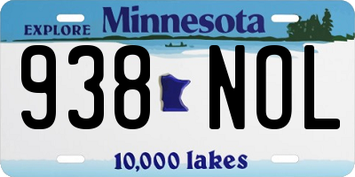 MN license plate 938NOL