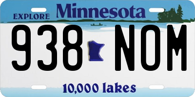 MN license plate 938NOM