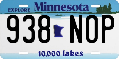MN license plate 938NOP