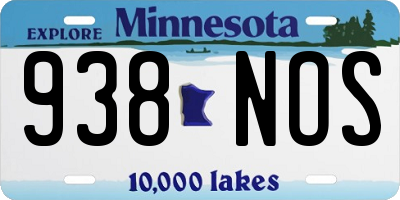 MN license plate 938NOS