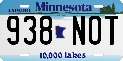 MN license plate 938NOT