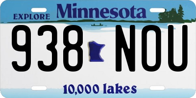 MN license plate 938NOU