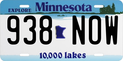 MN license plate 938NOW