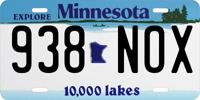 MN license plate 938NOX