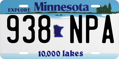 MN license plate 938NPA