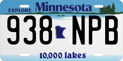 MN license plate 938NPB