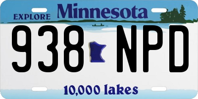 MN license plate 938NPD