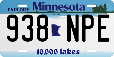 MN license plate 938NPE