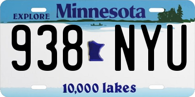 MN license plate 938NYU