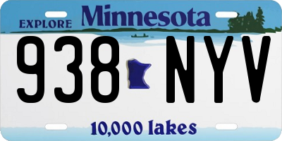 MN license plate 938NYV