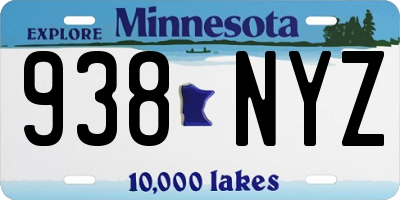 MN license plate 938NYZ
