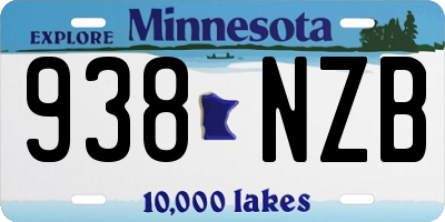 MN license plate 938NZB