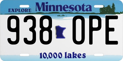 MN license plate 938OPE
