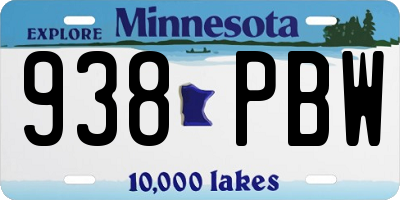 MN license plate 938PBW