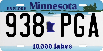 MN license plate 938PGA