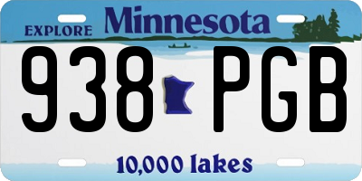 MN license plate 938PGB