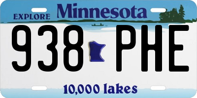 MN license plate 938PHE