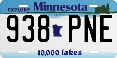MN license plate 938PNE